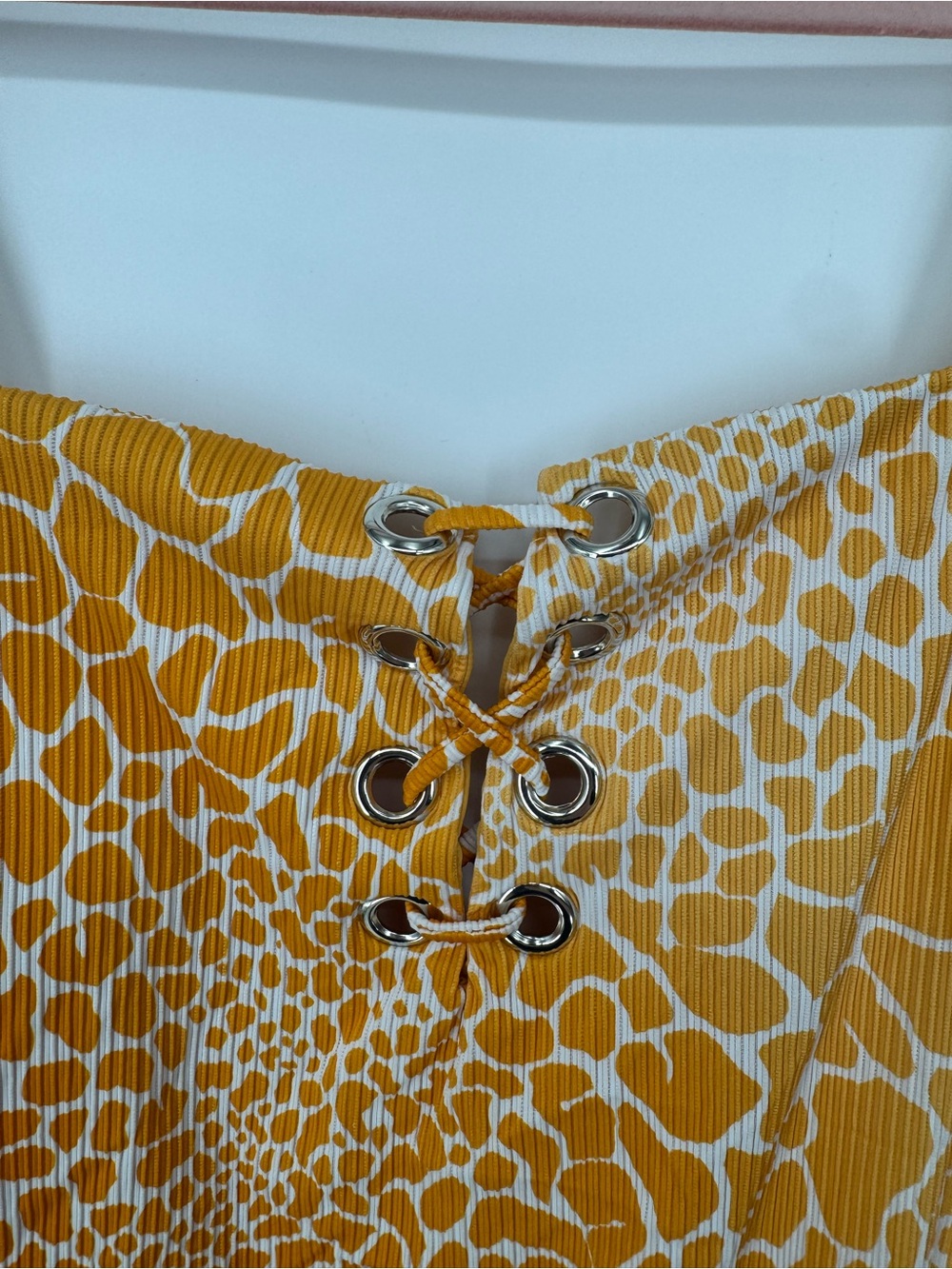 Coastal Waves Animal Print Lace Up Beachcore One Piece Swimsuit Plus Size 2X - Picture 4 of 5